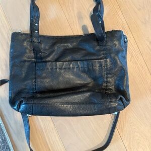 Black Leather Tote Bag